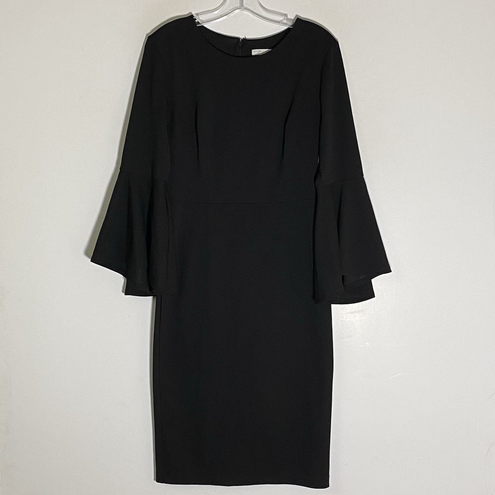New York & Company Shift Dress Womens Small Black Classic Stretch Dainty Chic S